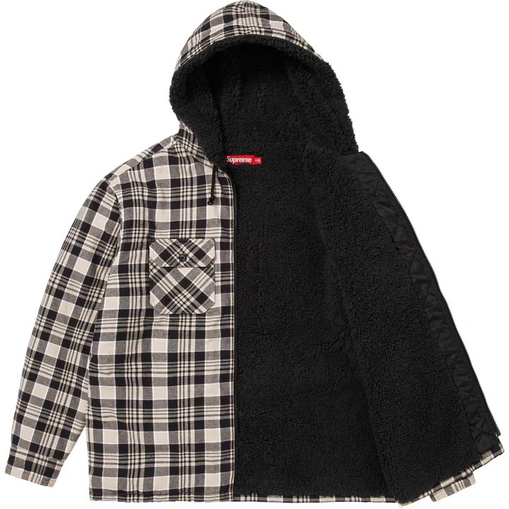Supreme Lined Zip Up Hooded Flannel Shirt Black | eBay Supreme Lined Zip Up Hooded Flannel Shirt Black | eBay