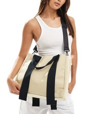 Canvas Tote Bag Adjustable Black Straps Casual Travel Handbag Crossbody Purse