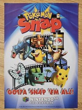 Pokémon Snap Nintendo 64 N64 Original Advert Poster 2000 90s Retro Video Game Ad