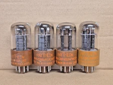 4x FAMOUS TUBES JAN CRP 6SN7WGT RATHEON BLACK PLATE