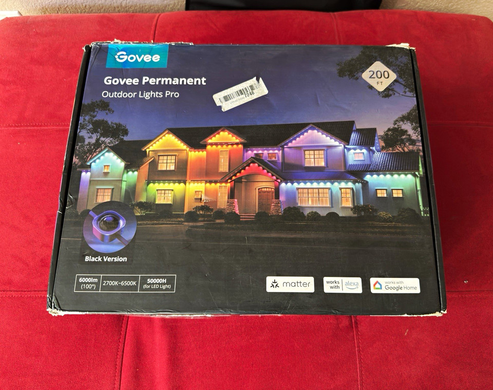 Govee Permanent Outdoor Lights Pro 200ft Black LED Smart Permanent Lights READ