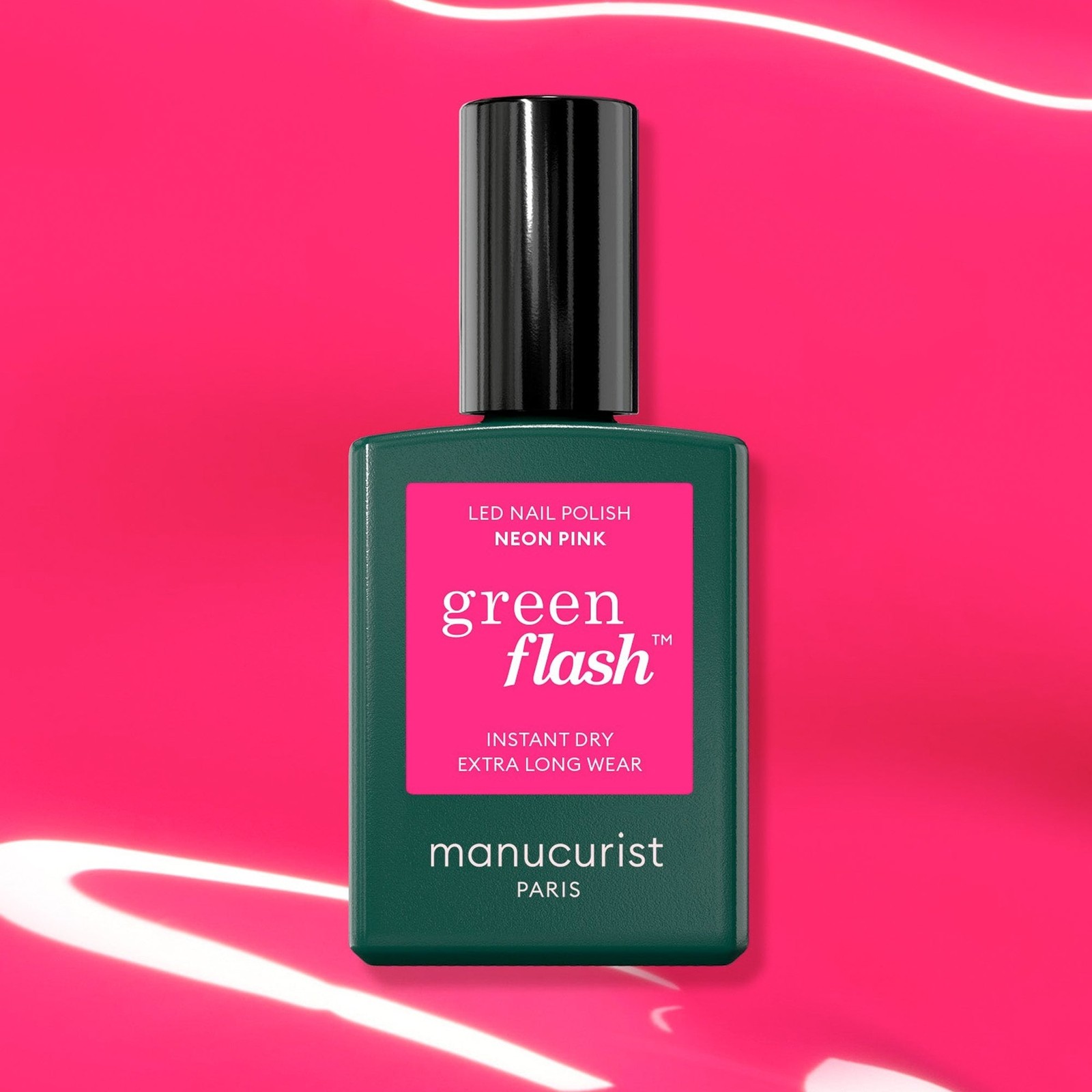 Manucurist Green Flash Hema & TPO Free Gel Polish - Neon Pink 15ml (51695)