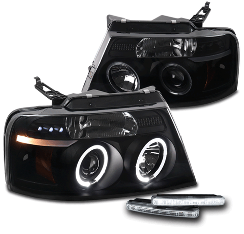 For 2009-2014 Ford F150 Black Projector Headlights LED DRL Strip Signal Lamps E - Foto 3
