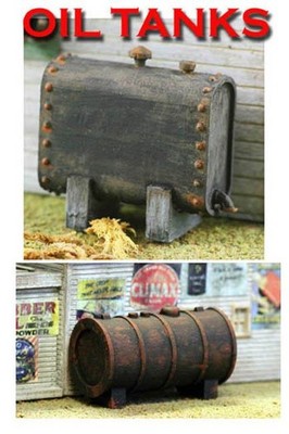 OIL TANKS.....OIL TANKS SET....Building Supply Detailing, O Scale Finished Set