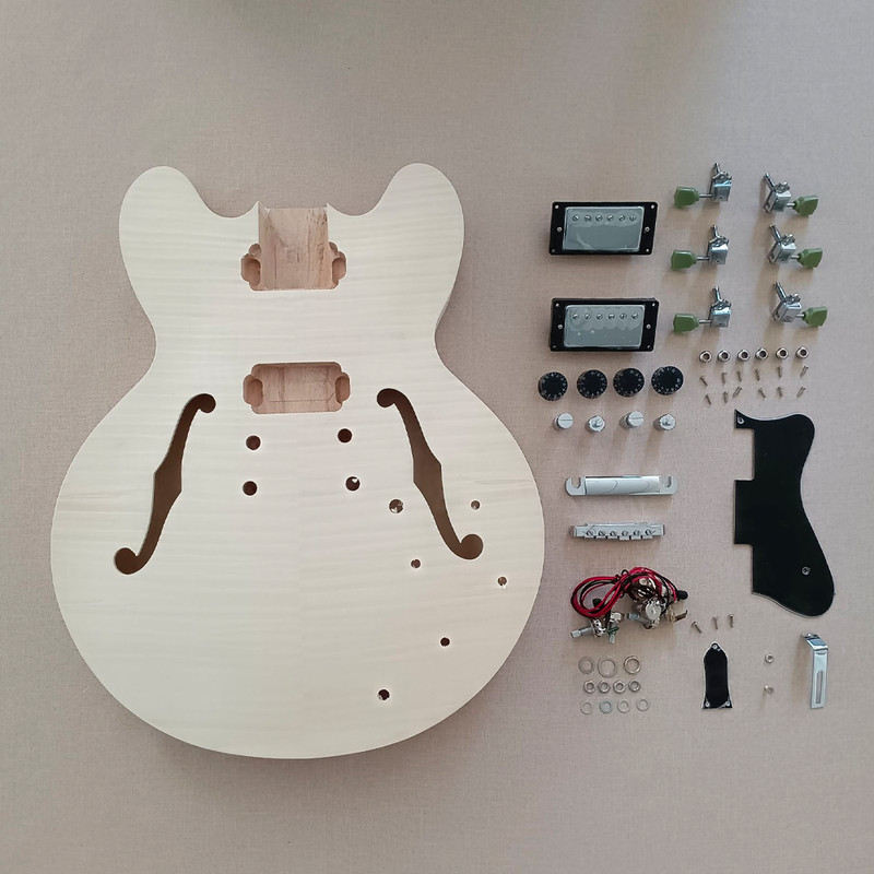 Unfinish DIY Electric Guitar Kit Green Tuners Mahogany Body Rosewood FretboardDK