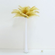 12 pcs 13-15" long Gold Genuine Ostrich FEATHERS Wedding Party Centerpieces