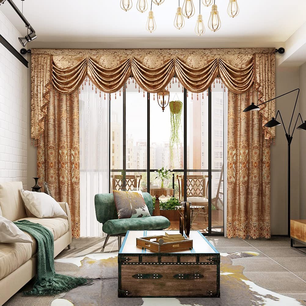 European Valance For Living Room Window Treatment Bedroom Rod Pocket 1 Panel