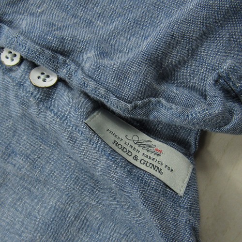 Rodd & Gunn Shirt Men Large Blue Linen Hemp Chambray Button Up Sports Fit Light - Picture 4 of 12