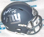 JEFF HOSTETLER SIGNED NEW YORK GIANTS SLATE MINI HELMET - WVU - J.S.A. Cert.