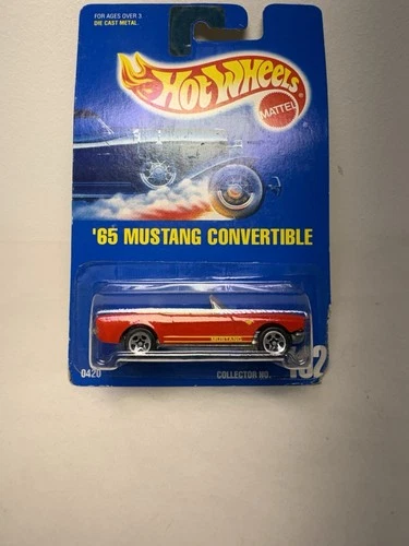 Hot Wheels ‘65 Mustang Convertible Red 90s Blue Card Vintage New Sealed