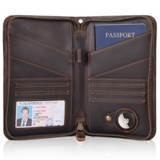Polare Full Grain Leather Passport Holder Cover Case for Men and Women RFID B...