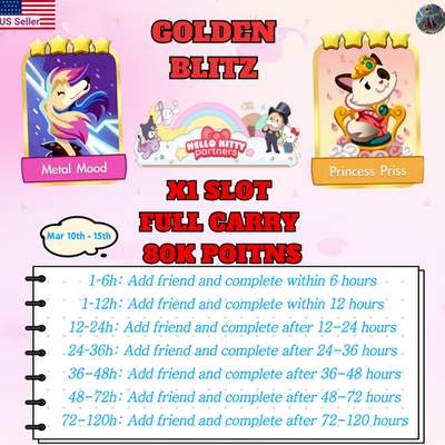 #ad #ad HELLO KITTY Partner Event MonopolyGO GOLDEN BLITZ Princess PrissMetal Mood $2.59