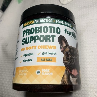 Furtify Probiotic Digestion Support for Dogs Pork Flavor 90 soft chews EXP 2/27