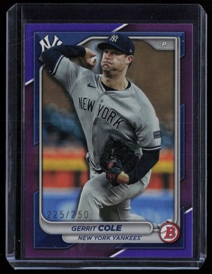 GERRIT COLE 2024 BOWMAN PURPLE 225/250 NEW YORK YANKEES #60