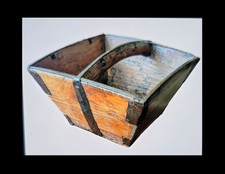 Antique Chinese Elm Wood Rice Bucket