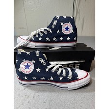 Converse Chuck Taylor All Star High Top Navy White Star Print Sneakers M7/W 9