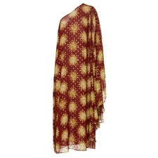 Rixo One Shoulder Sunshine Ochre Liza Dress in Red, Size US 8