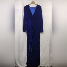 New Fashion Nova Best Of Me Velvet Maxi Dress Women's XL Blue Cocktail Party