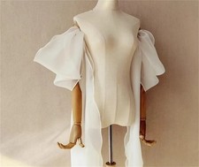 Organza Wedding Decoration Bride Sleeves with Ribbon Bride Accessory FormalParty