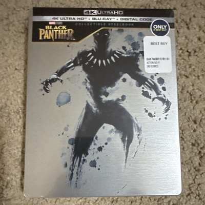Marvel Black Panther Steelbook 4K UHD Blu-ray + Digital Copy PG-13 2018