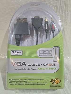 Madcatz Xbox 360 Pro Series VGA HD AV Cable   HD Video & Audio Output