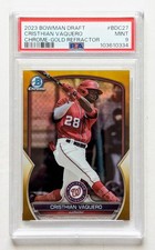 2023 Bowman Chrome Cristhian Vaquero Gold Refractor /50 #BDC-27  PSA 9 MINT