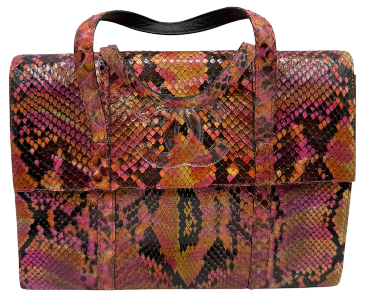 Chanel Multicolor Python Mini CC Flap Tote Silver… - image 3