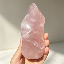 Rose Quartz Flame Crystal 180-200g Natural Love Healing Stone Rose Quartz Flame Crystal 180-200g Natural Love Healing Stone
