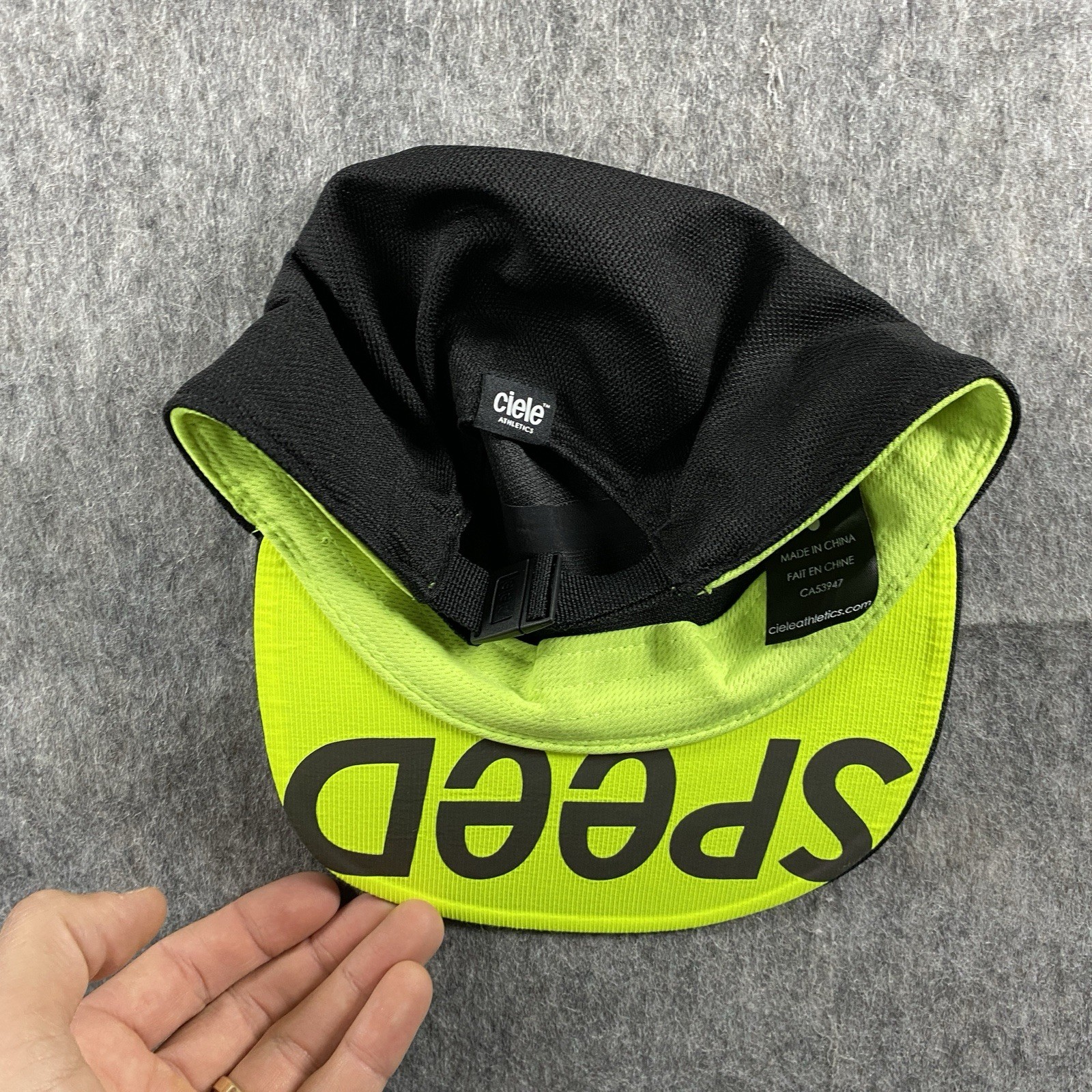 Ciele Athletics Coolwick Hat Strapback Black Running Neon Green Lightweight