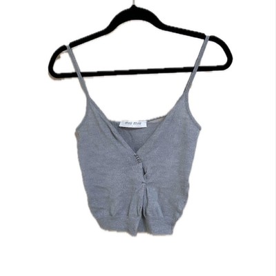 MIU MIU チャコールグレー キャミソール MIUMIU grey V-neck camisole F/S from Japan | eBay