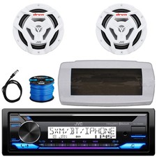 JVC KD-T92MBS 1-DIN Boat Bluetooth CD Stereo W/Cover, 2x 6.5" 150W Max Speakers