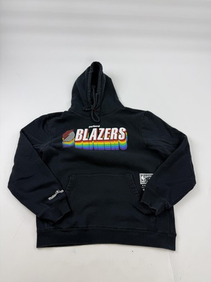 #ad Portland Trail Blazers Hoodie Mens Medium Black NBA Basketball Mitchell amp; Ness $54.83