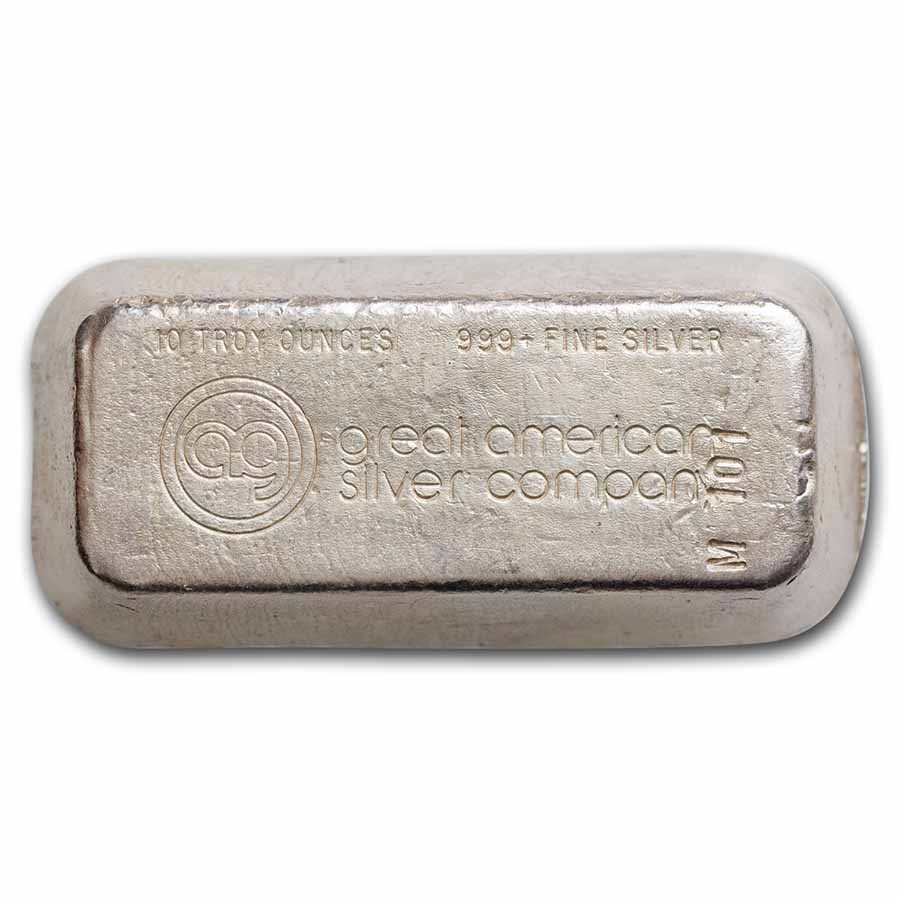 10 oz Silver Bar - Great American AG Vintage Poured | eBay