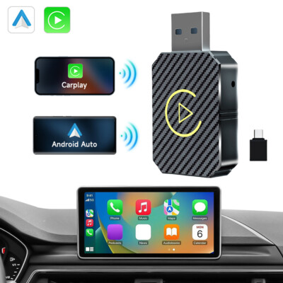 2 in 1 Wireless Carplay Adapter Android Auto Adapter USB Auto Dongle Connect Box