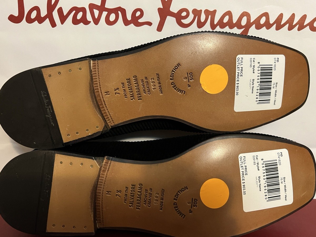 SALVATORE FERRAGAMO Majesty Sz 7.5 M Black LOAFER Limited  display picture 3