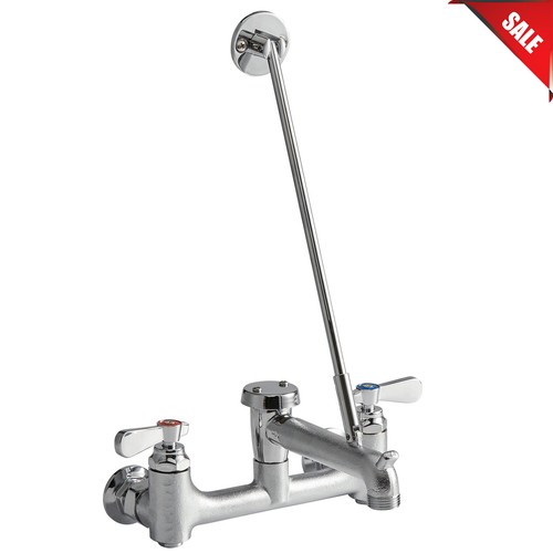 8'' Wall Mounted Mop Sink Faucet with Vacuum Breaker Lever Handle Check Valves 671262006255 eBay