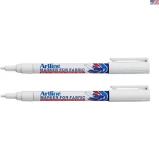 Permanent Fabric Markers - White Ink for Clothing & Accessories (2-Pack)