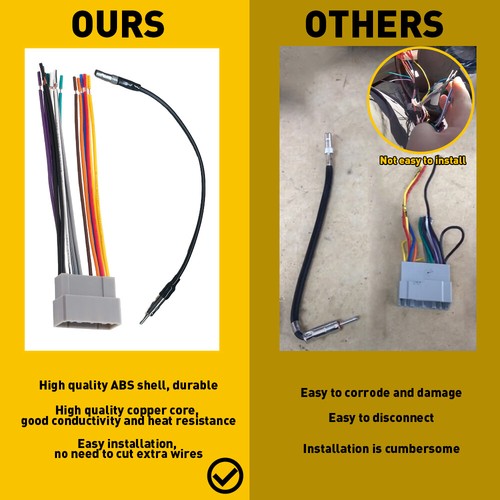 For Jeep Dodge Wrangler Car Stereo Radio Cable Adapter Wire Harness&Antenna EXC - Picture 4 of 9