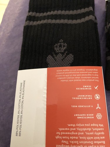 Bombas Unisex Crew Socks MID CALF Black Size M Women8-9.5 Men 6-9 Lot Of 5 Pairs - Picture 3 of 12