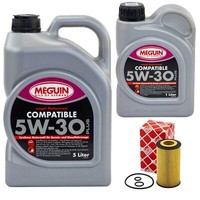 MotoröL Set SAE 5W-30 Plus Meguin 6 Liter + ÖLfilter FüR Mercedes C-Klasse GLC