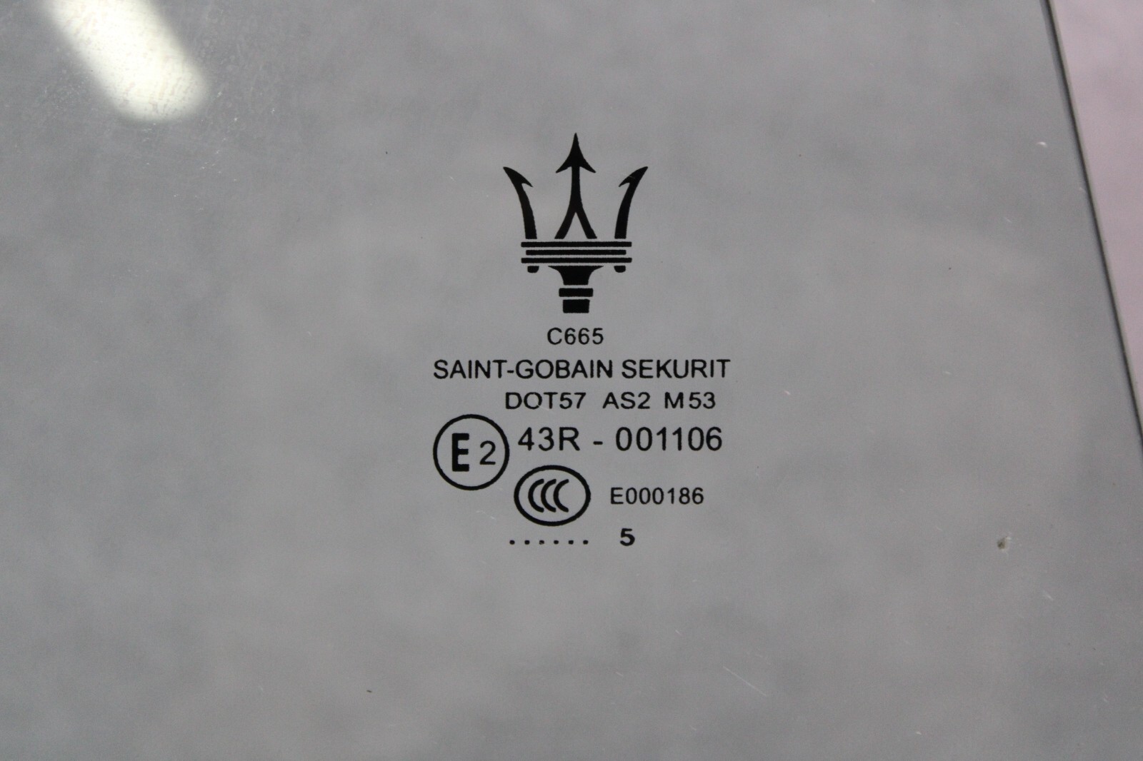 2015 Maserati Ghibli, RH, Right, Rear Door Glass, Used, P/N 670038121