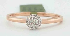 GENUINE DIAMOND ENGAGEMENT RING 14k ROSE GOLD PLATED - New With Tag