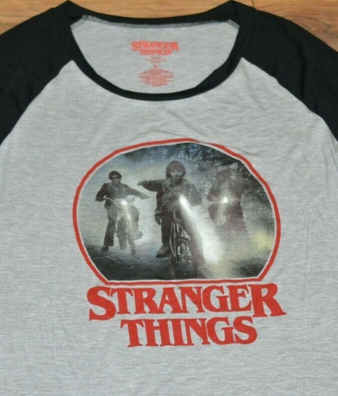 Stranger Things T-shirt pour homme et femme | Haut noir à manches courtes pour adultes | Netflix Original Merchandising, Noir , 3XL
