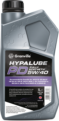 Granville 0860 Hypalube PD 5W/40 Full Synthetic Engine Oil Trade 1 Litre Pack