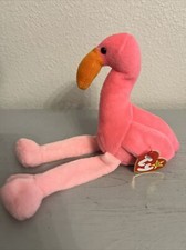 TY BEANIE BABY PINKY FLAMINGO P.V.C PELLETS VNTG 1996 4072 PLUSH TOY NEW 