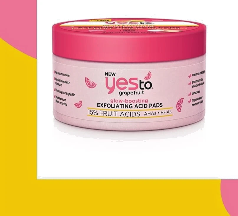 Yes To Grapefruit Glow-Boosting Exfoliating Acid Pads - 12 Quilted Pads - Image 2 of 4