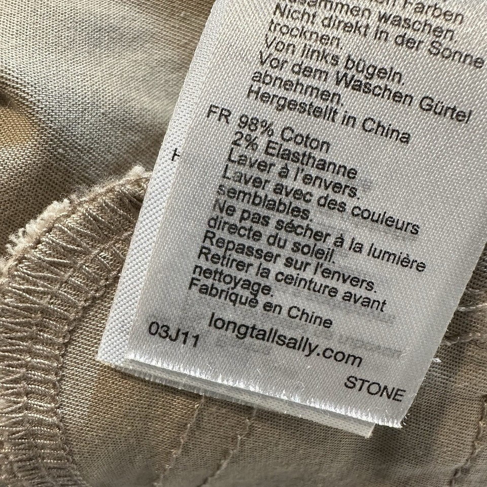 Long Tall Sally Khaki Chino Pants Style 03J11, Size 6 (36” Inseam) eBay