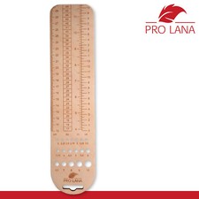 Pro Lana Sockenlineal mit Nadelmaß Holz gesc...