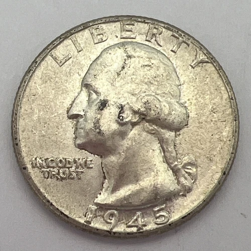 1945 (P) Washington Quarter 90% Silver, Bu/Ms , Free Shipping