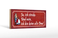 Holzschild Spruch 27X10 Cm Ich Stricke Bin Keine Alte Oma Schild Wooden Sign